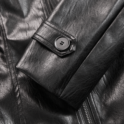 Damska Skórzana Kurtka Długa Lekka Elegancka