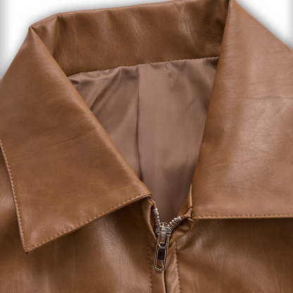 Damska Skórzana Kurtka Elegancka Lekka