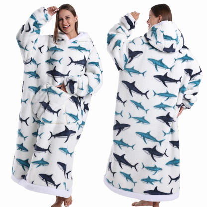 Bluza Koc Oversized Ciepła Flanelowa do Relaksu w Domu