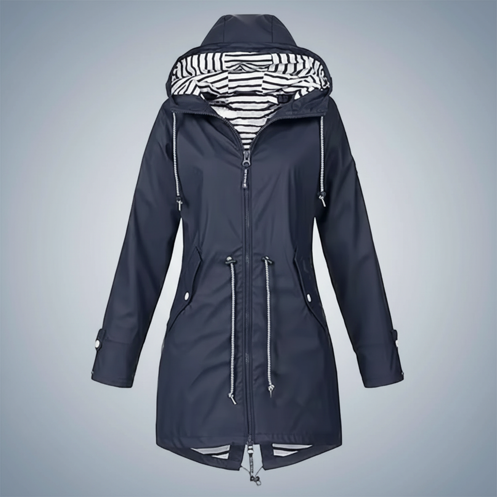Damska Lekka Kurtka Wiatrówka Kapturem Długa