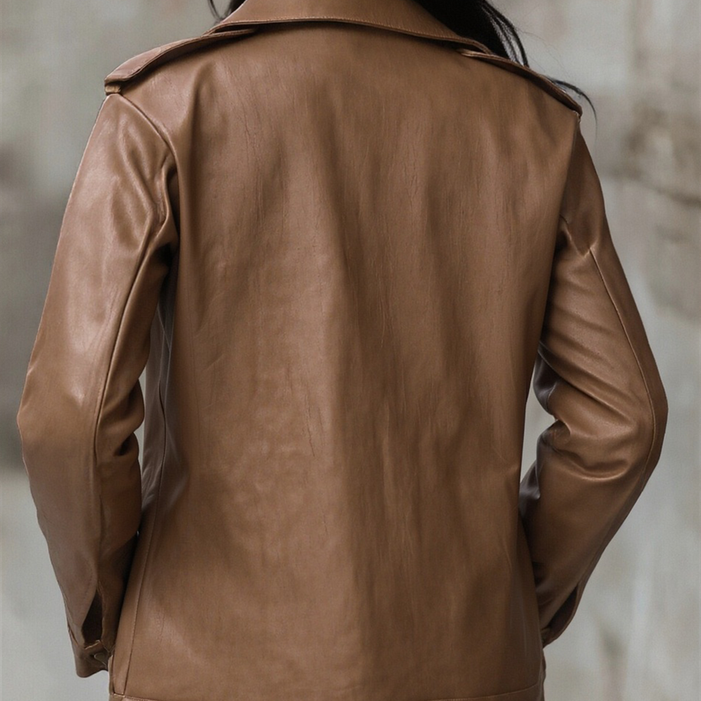 Damska Skórzana Kurtka Elegancka Lekka