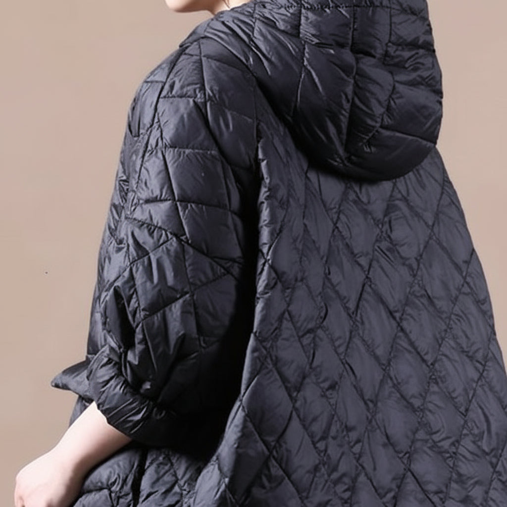 Damska Pikowana Kurtka Puffer Krótka Oversize