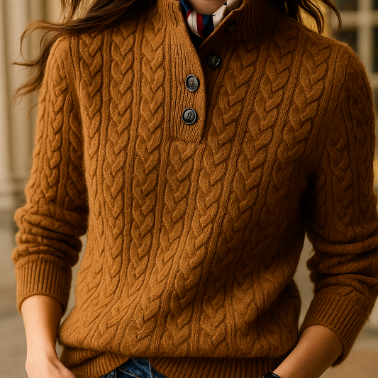 Damski Kaszmirowy Sweter Dzianinowy Klasyczny Lekki