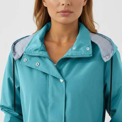 Damska Lekka Kurtka Trench Długa Elegancka Klasyczna