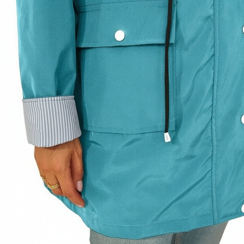 Damska Lekka Kurtka Trench Długa Elegancka Klasyczna