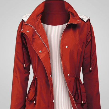 Damska Lekka Kurtka Trench Długa Elegancka Klasyczna