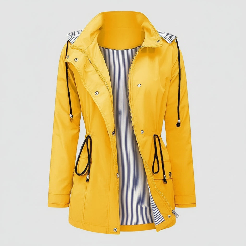 Damska Lekka Kurtka Trench Długa Elegancka Klasyczna