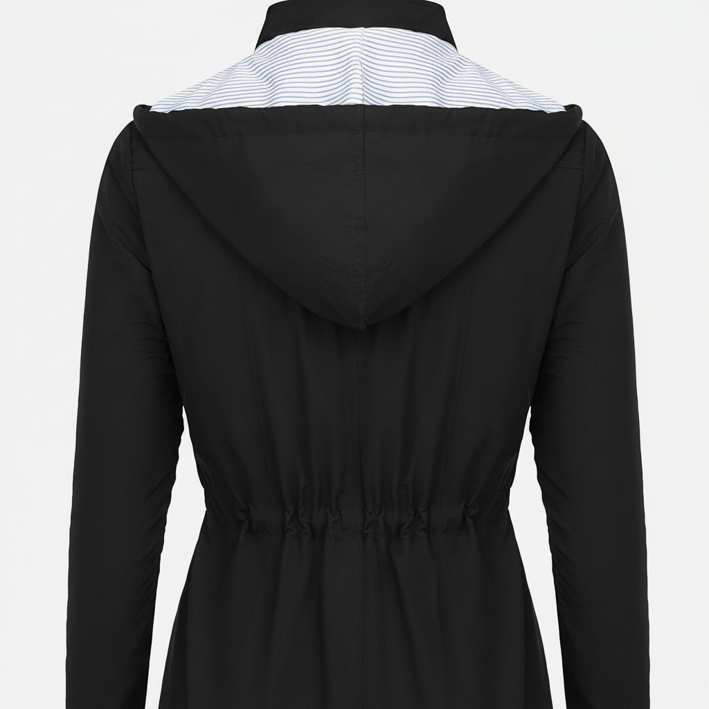 Damska Lekka Kurtka Trench Długa Elegancka Klasyczna