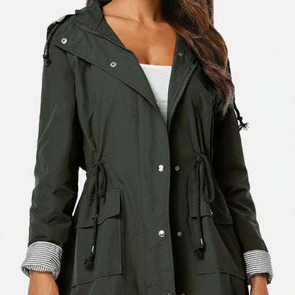 Damska Lekka Kurtka Trench Długa Elegancka Klasyczna