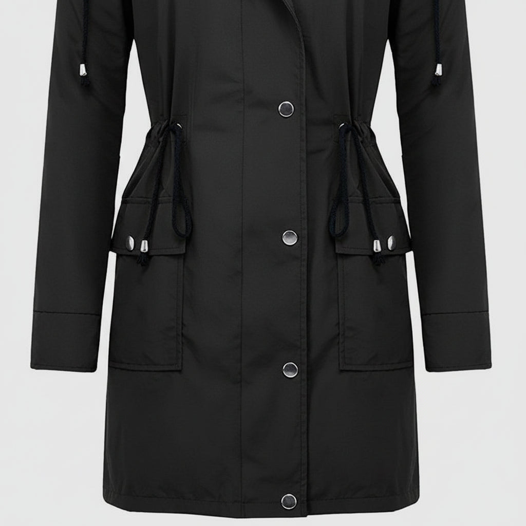 Damska Lekka Kurtka Trench Długa Elegancka Klasyczna