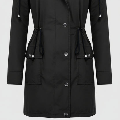 Damska Lekka Kurtka Trench Długa Elegancka Klasyczna