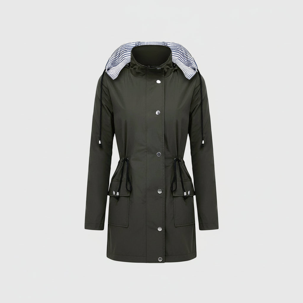 Damska Lekka Kurtka Trench Długa Elegancka Klasyczna