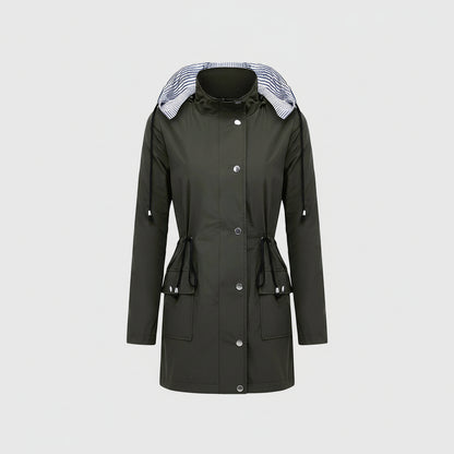 Damska Lekka Kurtka Trench Długa Elegancka Klasyczna
