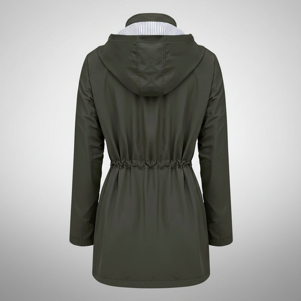 Damska Lekka Kurtka Trench Długa Elegancka Klasyczna