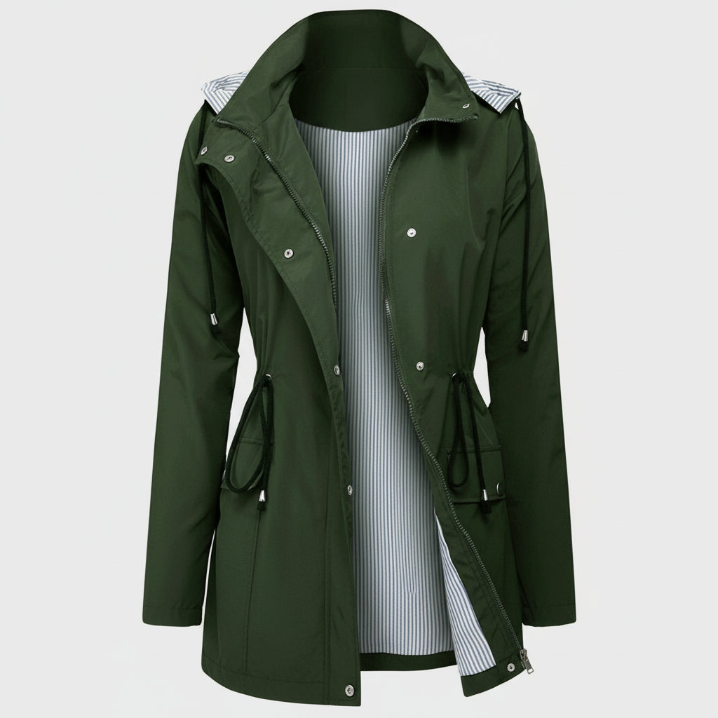 Damska Lekka Kurtka Trench Długa Elegancka Klasyczna