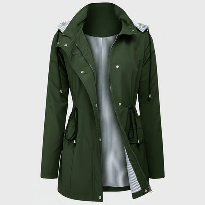 Damska Lekka Kurtka Trench Długa Elegancka Klasyczna