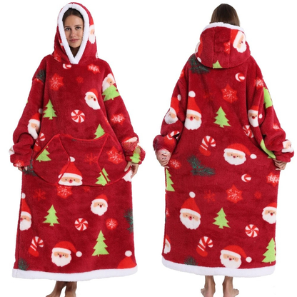 Bluza Koc Oversized Ciepła Flanelowa do Relaksu w Domu