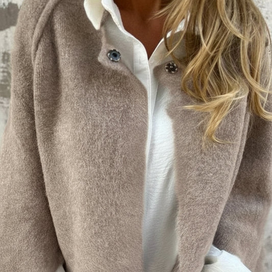 Płaszcz Damski Wełniany Coat Oversize Lekki Stylowy