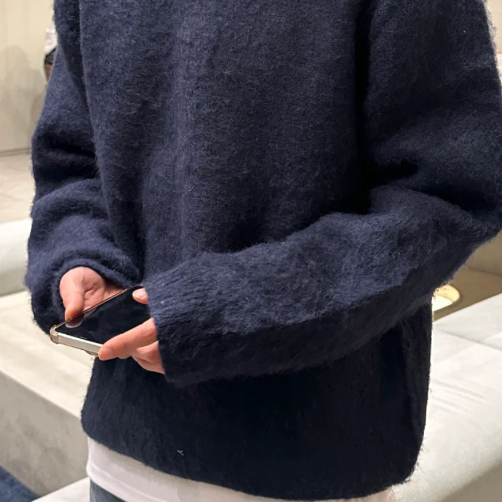 Sweter Męski Dziany Oversize Sweter Cashemere Stylowy