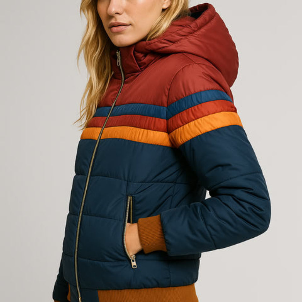 Damska Puchowa Bomber Jacket Lekka Puffer
