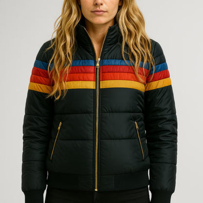 Damska Puchowa Bomber Jacket Lekka Puffer