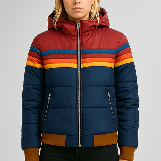 Damska Puchowa Bomber Jacket Lekka Puffer