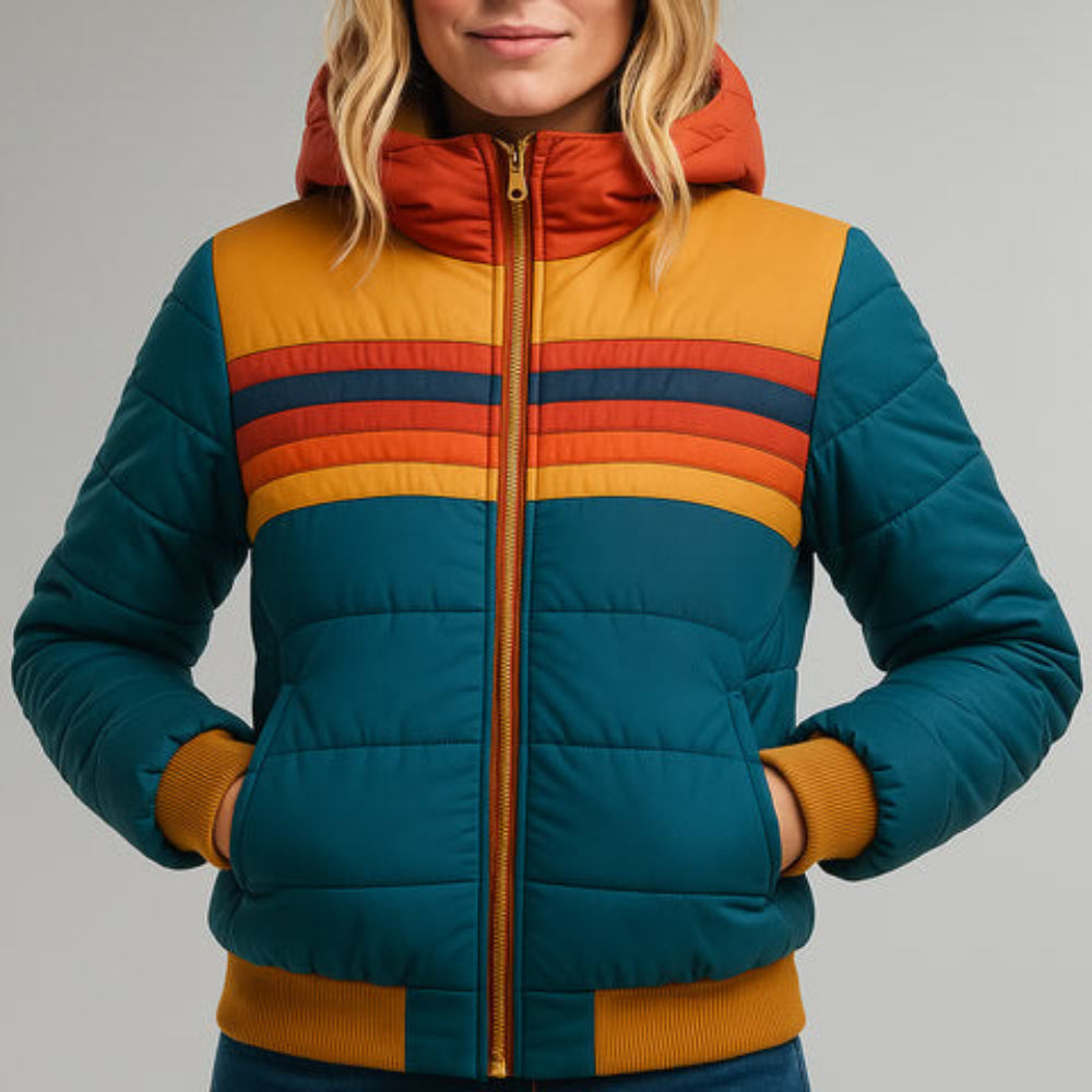 Damska Puchowa Bomber Jacket Lekka Puffer