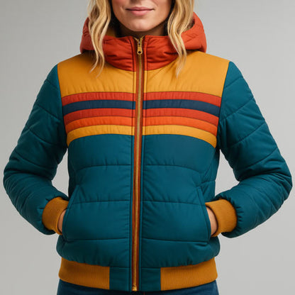 Damska Puchowa Bomber Jacket Lekka Puffer