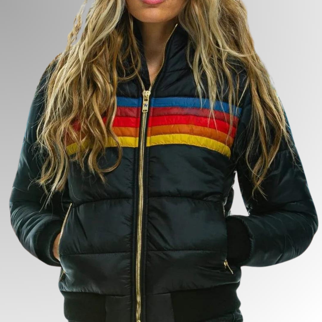 Damska Puchowa Bomber Jacket Lekka Puffer