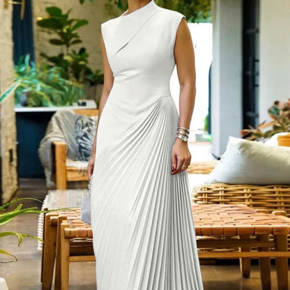 Suknia Ślubna Elegancka Sukienka Wieczorowa Plisowana Maxi