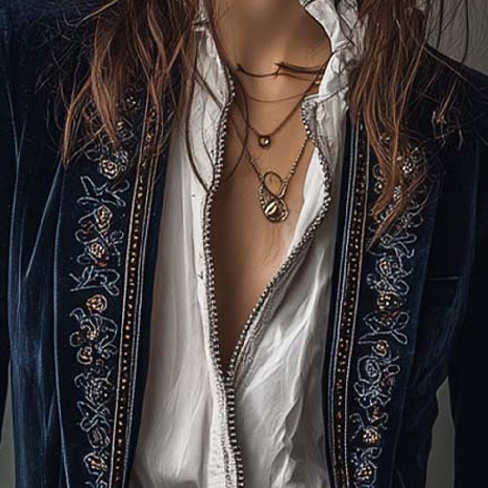 Damska Womens Jacket Marynarka Welurowa Elegancka Długa