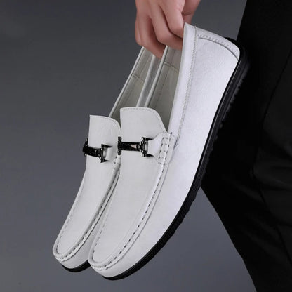 Buty Ślubne Męskie Eleganckie Loafers Klasyczne Mokasyny