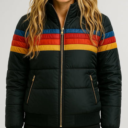 Damska Puchowa Bomber Jacket Lekka Puffer