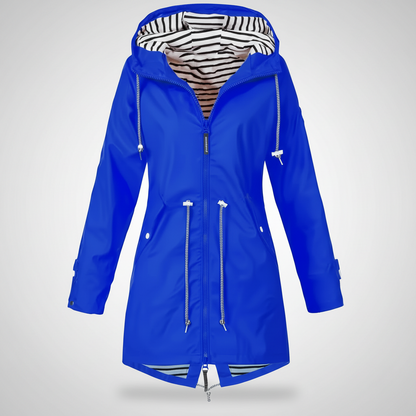 Damska Lekka Kurtka Wiatrówka Kapturem Długa