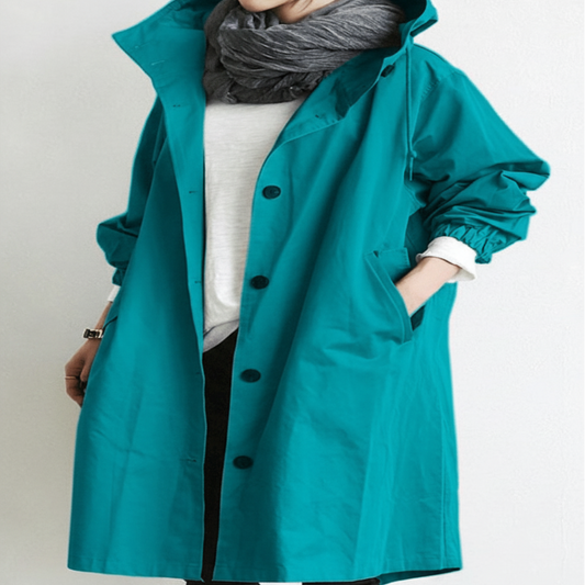 Damski Lekki Długi Płaszcz Przeciwdeszczowy Oversizowy