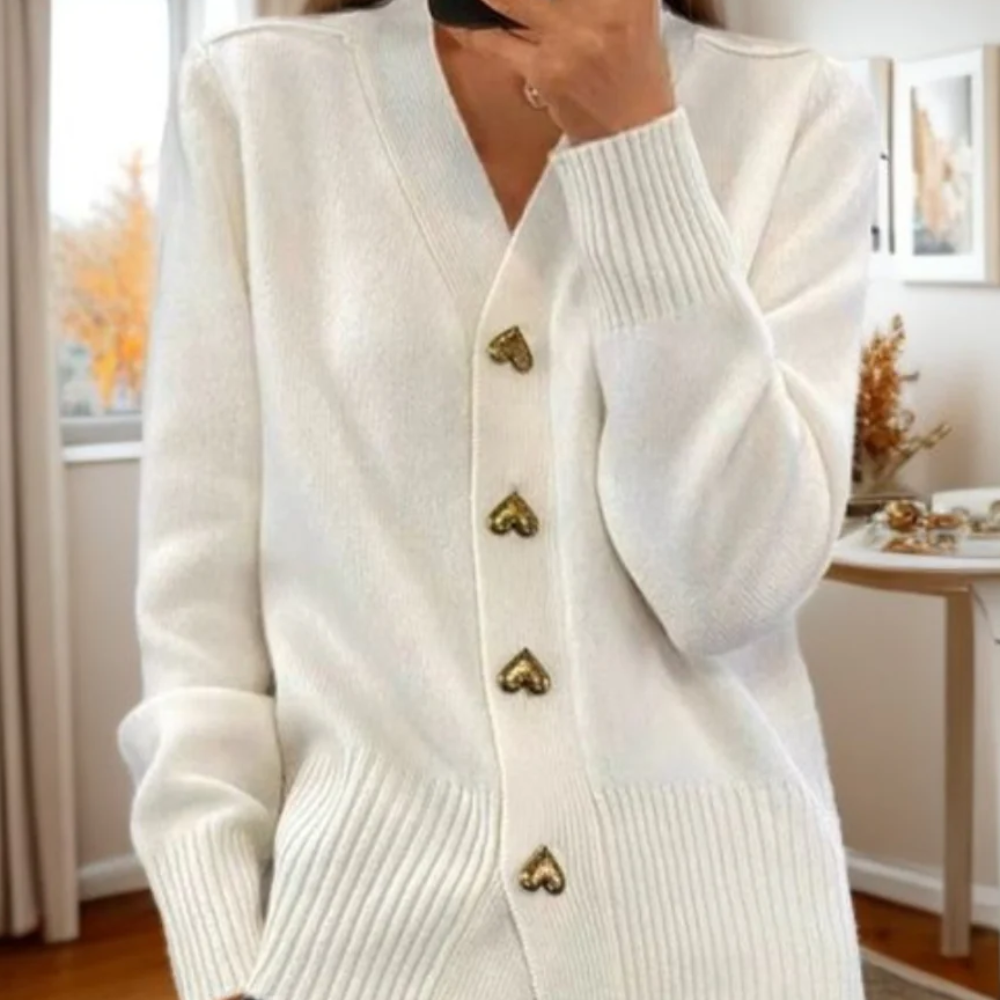 Damski Dzianinowy Kardigan Sweter Klasyczny Elegancki