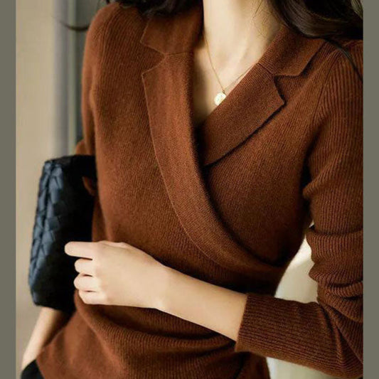 Damski Dzianinowy Sweter Długi Elegancki