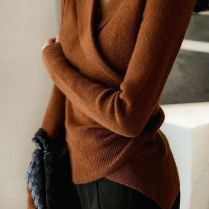 Damski Dzianinowy Sweter Długi Elegancki