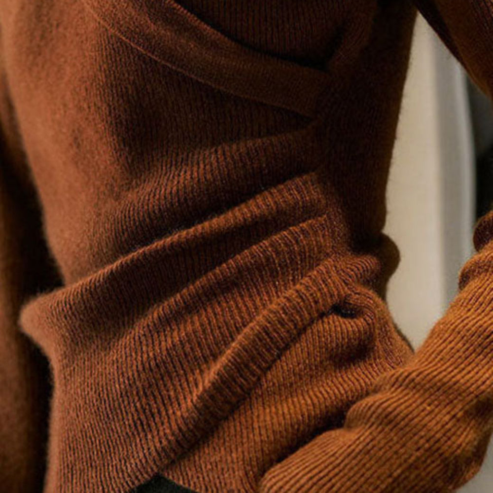 Damski Dzianinowy Sweter Długi Elegancki