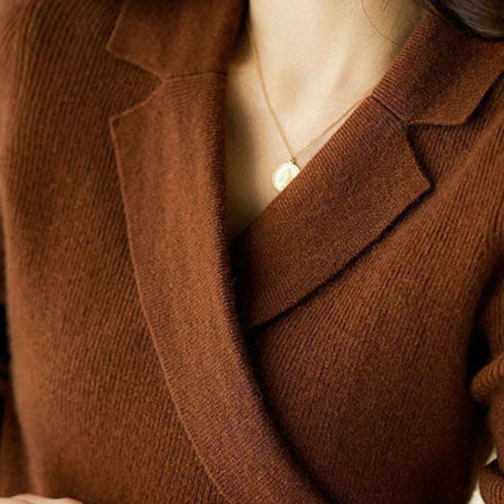 Damski Dzianinowy Sweter Długi Elegancki