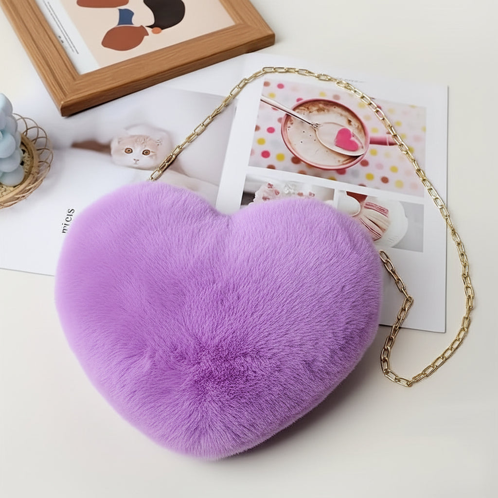 Torebka Damska Ramię Serce Suwakiem Codzienna