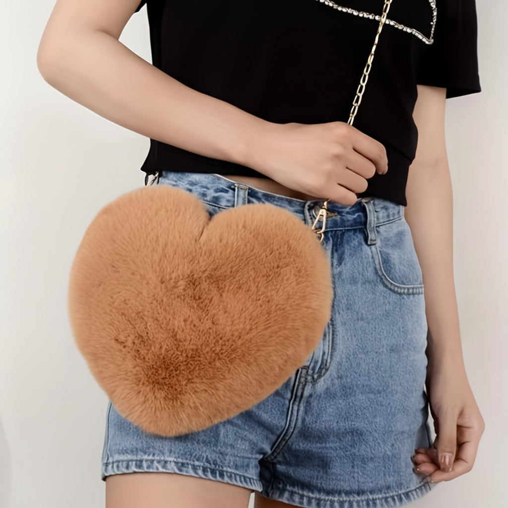 Torebka Damska Ramię Serce Suwakiem Codzienna