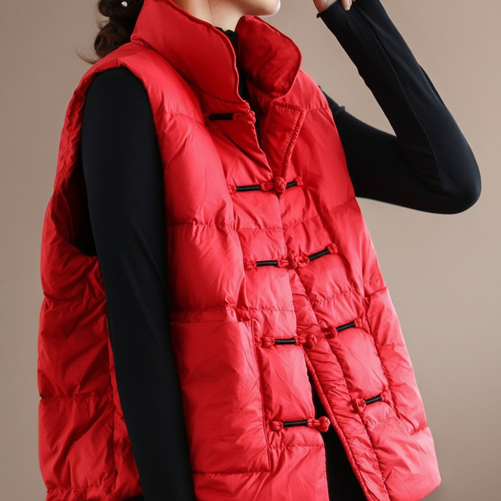 Damska Pikowana Puffer Kamizelka Lekka Oversize