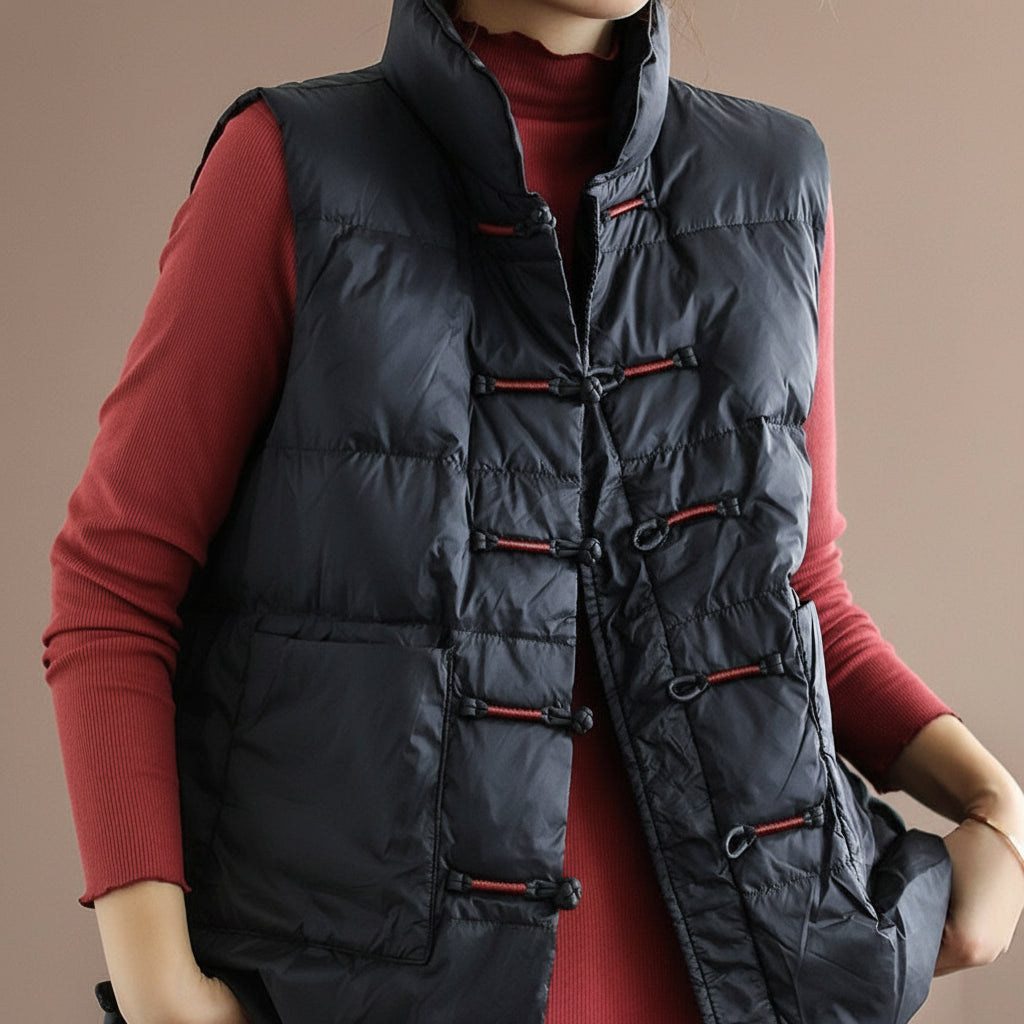 Damska Pikowana Puffer Kamizelka Lekka Oversize