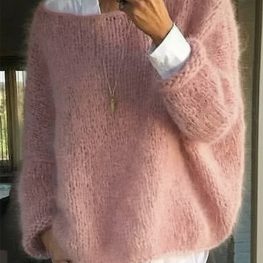 Damski Miękki Sweter Dzianinowy Oversize Zimowy