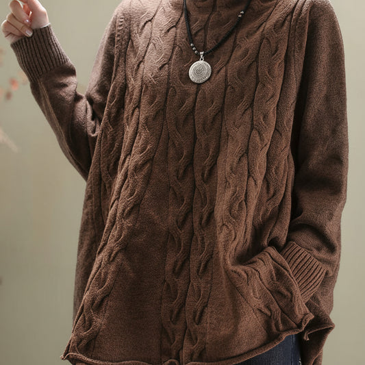 Damski Dzianinowy Sweter Długi Oversize