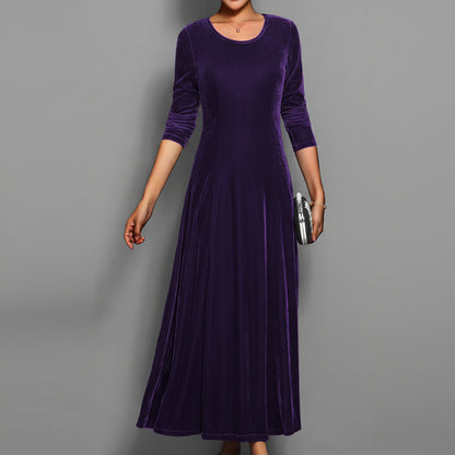 Sukienka Midi Damska Długim Rękawem Wesele Okazje Formalne