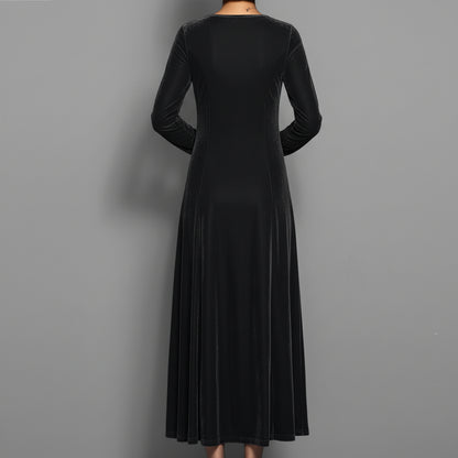 Sukienka Midi Damska Długim Rękawem Wesele Okazje Formalne