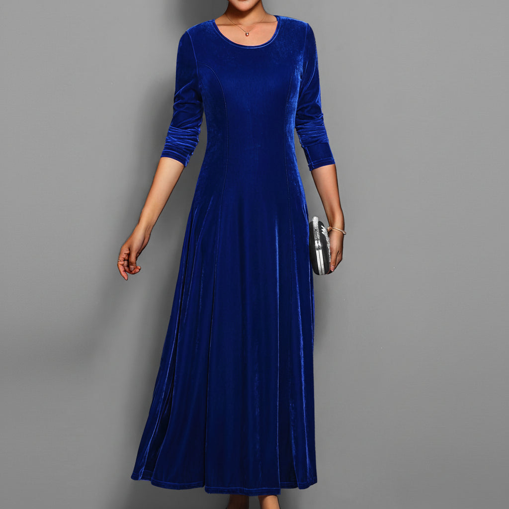 Sukienka Midi Damska Długim Rękawem Wesele Okazje Formalne