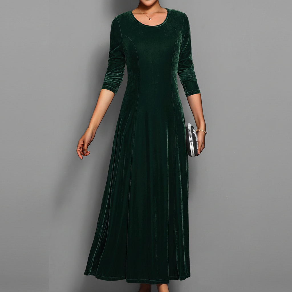 Sukienka Midi Damska Długim Rękawem Wesele Okazje Formalne